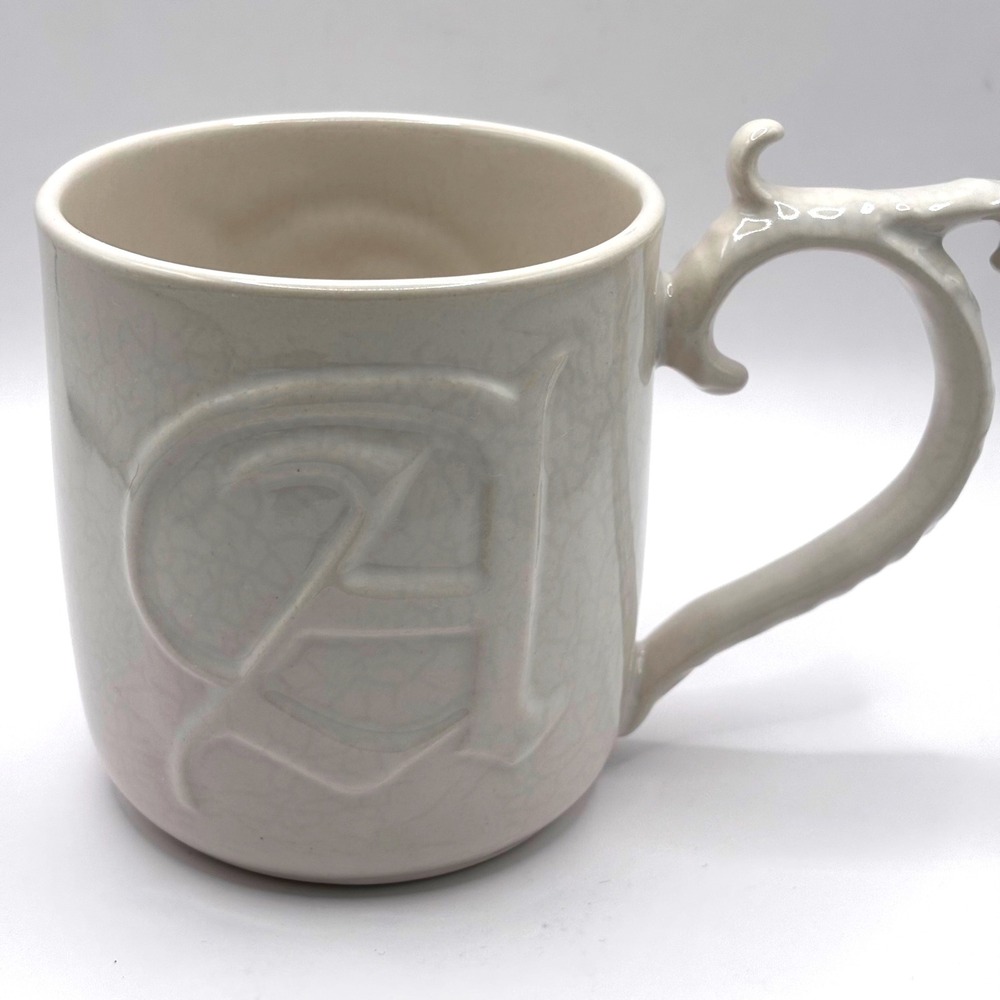 Pottery Barn A-Z Mug 'A' Ivory Coffee Mug